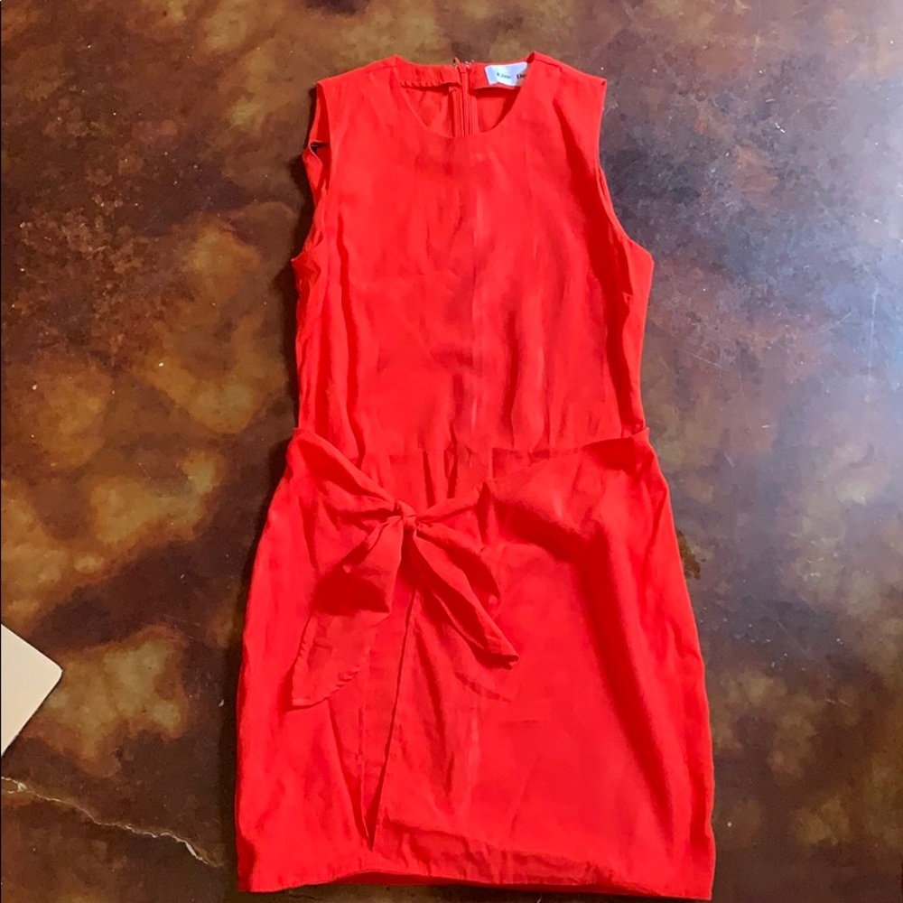 Orange waist tie dress